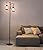 ShuideHua Vintage Dimmable Floor Lamp with 2 Classical Lanterns, Rustic Farmhouse Design in Bronze Gold Finish, Perfect for Living Room or Bedroom
