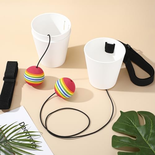 Soulchen 6 Set Swing Away Party Game Fun Catch Ball in Cup Twerk Ball Game Fun Games for Adults Party Graduations Funny Bachelor Night Wedding Birthday Christmas Family Games (White) - Thumbnail 6