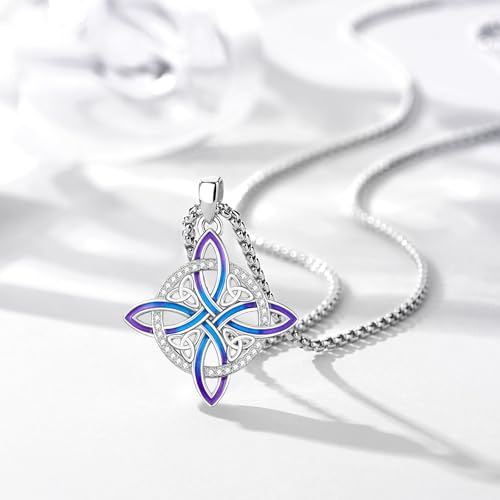 Pentagram/Celtic Knot/Witches Knot/Santa Muerte/Triple Moon Goddess/Baphomet/Hecate Necklace Sterling Silver Magic Wiccan Amulet Pagan Jewelry for Women Men3
