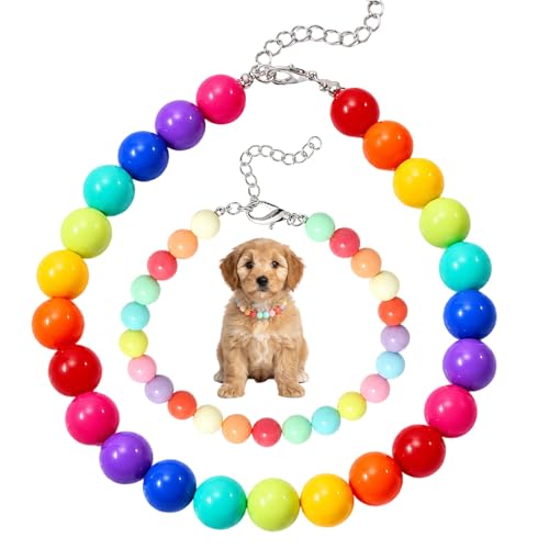 Beaded Geometric Dog Collar Set for Small Dogs