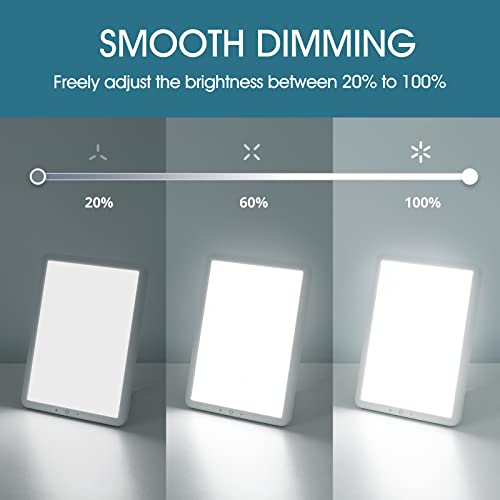 Light Therapy Lamp, Ultra-Thin Uv-Free 10000 Lux Therapy Light, Timer Function, Adjustable Brightness Levels, Memory Function, 90° Rotatable Stand For A Happy Life #TOP3