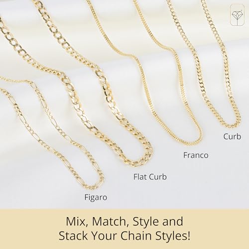 MAX + STONE 10K Gold Chains for Women & Men | 18 or 20 Inch Hypoallergenic Solid Gold Chains in Various Styles4