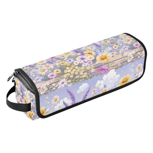 Bolsa de Viaje para Herramientas de Cabello Colorful Flowers Garden con Tapete Resistente al Calor Impermeable para Plancha y Rizador miniatura 1