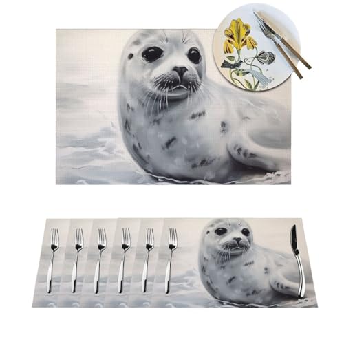 Sets de table tissés design phoque de harpe élégance et qualité PVC