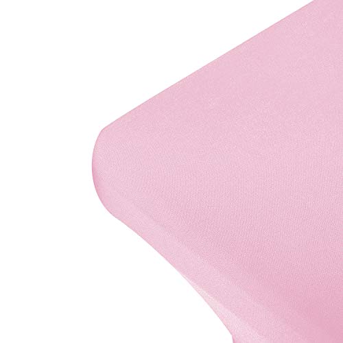 Image of Peomeise 4FT Spandex Table Cover Rectangular Stretch Spandex Tablecloth (Pink,4FT)