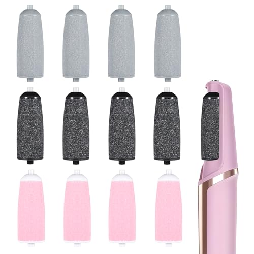 PEOVLVN 12 Pieces Pedicures Replacement Heads, Replacement Roller Refill Heads