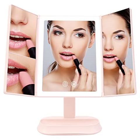 EMKE Illuminated Makeup Mirror with Magnification Cover