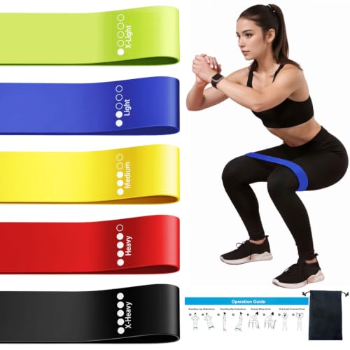 Resistance Loop Exercise Bands for Home Fitness, Yoga Pilates, Stretching, Strength Training, and...