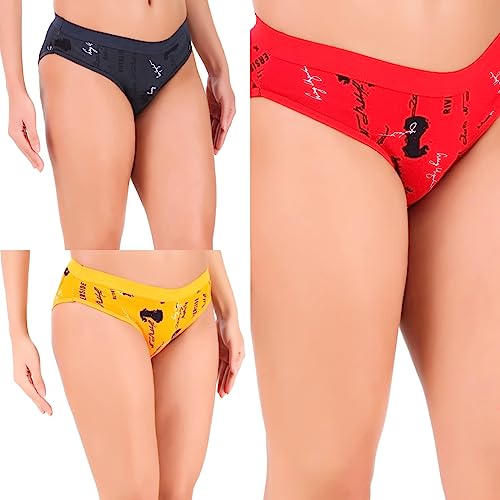 Image of GirlFriend Women Hipster Panty - Super Combed Cotton - Anti Bacterial, No Marks Waistband, Quick Dry Printed Panties