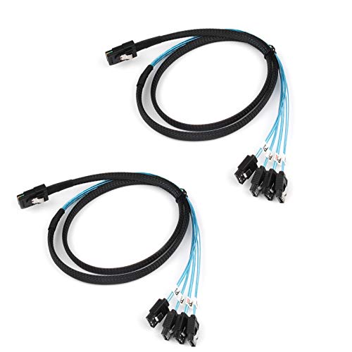 Cable Mini SAS 36Pin SFF-8087 a 4 SATA 7Pin, 2 unidades