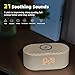 Sound Machine Alarm Clock for Bedrooms: Bluetooth 10W Stereo Sound Speaker with Wireless Charging - White Noise Machine for Sleeping with 21 Soothing Sounds - Putty