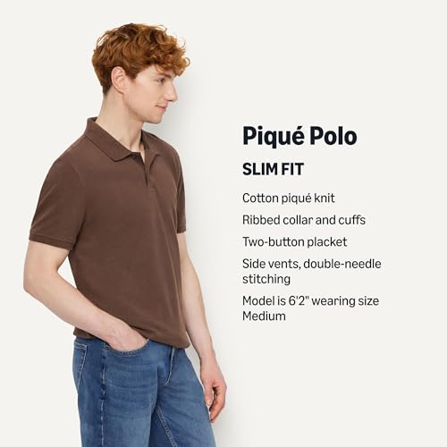 Image of Amazon Essentials Men's Slim-Fit Short-Sleeve Cotton Pique Polo Shirt