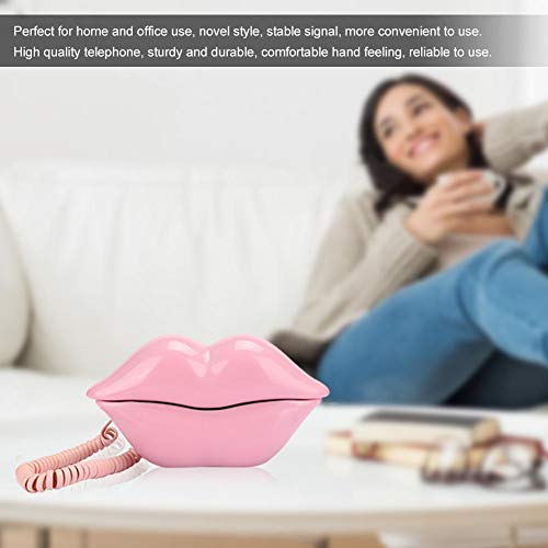 Teléfono de escritorio con cable en forma de labios estilo europeo miniatura 2