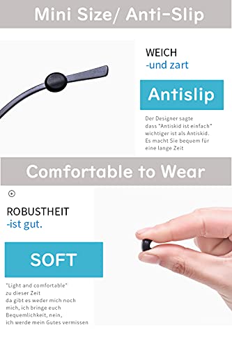 Silicone Eyeglasses Temple Grips Retainer, Mini Round Eyewear Retainer, Anti-Slip Glasses Retainers, Frame Grips For Spectacle, Sunglasses, Glasses, Eyewear, 10 Pairs,Black #TOP29