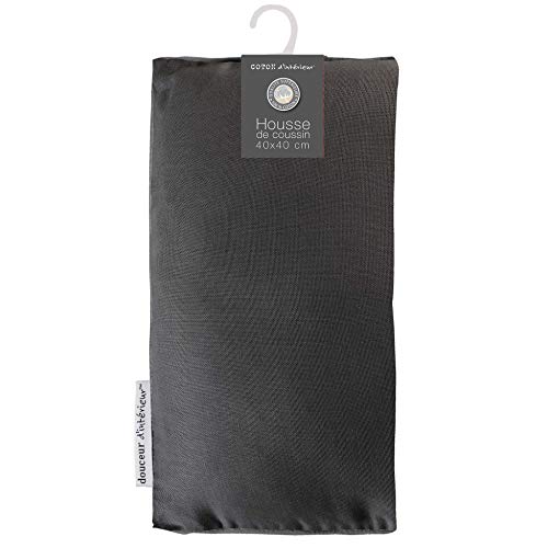 coton d'intérieur housse de coussin  60x60 cm coton panama ardoise