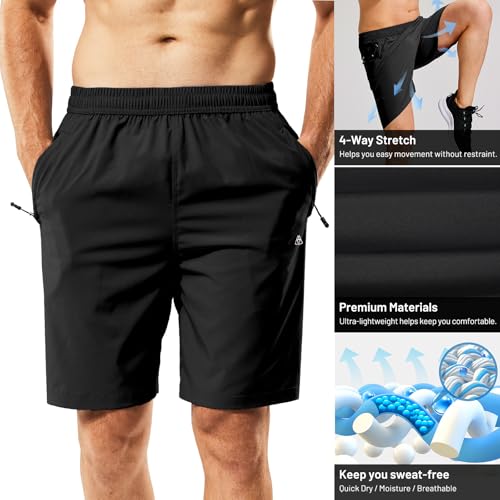 Haimont Men's Athletic Running Shorts 7 Inch Inseam Quick Dry Workout Gym Shorts with Zipper Pocket Lightweight No Liner2