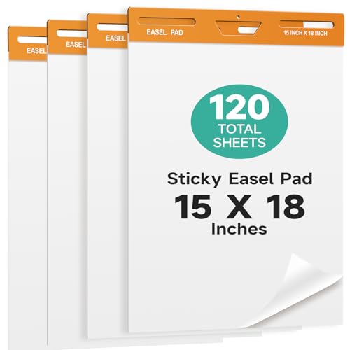 30 Sheets/Pad 15 x 18 Inches Large Self Stick Flip Chart Paper, 3 Pads/Pack