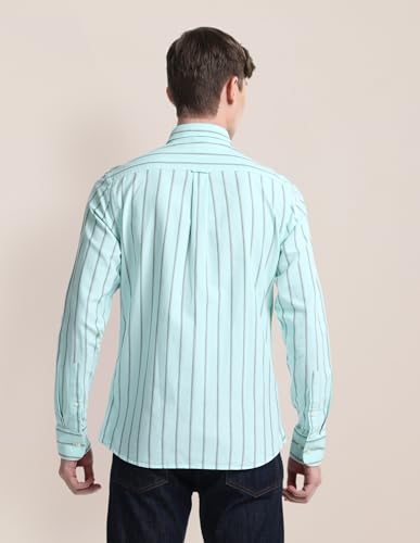 Image of U.S. Polo ASSN. Striped Regular Fit Cotton Shirts for Men - 100% Cotton, Full Sleeve Mens Casual Shirts