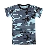 Rothco Kids Camo T-Shirt – Comfortable Outdoor Camouflage Short Sleeve Crew Neck Tee Shirt, Sky Blue Camo, XL