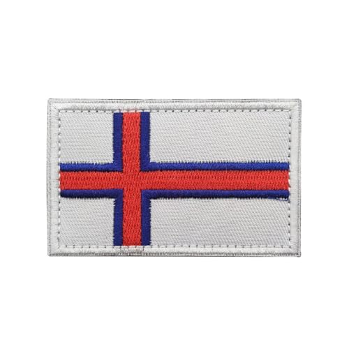 Aufnäher mit Flaggen-Stickerei, Motiv: Färöer-Inseln, zum Aufnähen, Aufnähen, Militär, Moral-Abzeichen, Applikation, Klettverschluss, Schulterschlaufe für Kleidung, Taschen, Rucksack, Zubehör