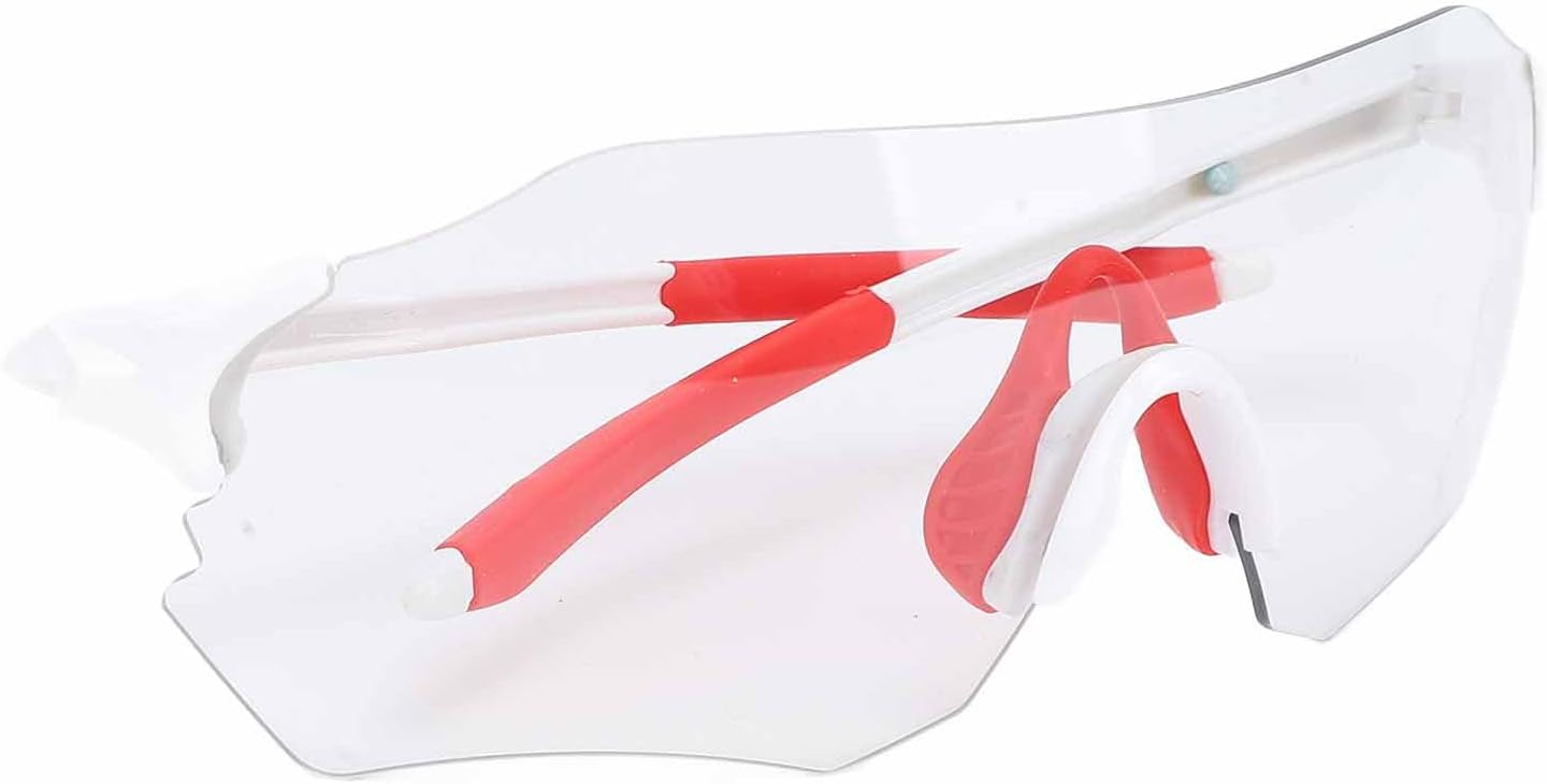 Cycling Glasses, Proof Lightweight Adjustable Frame with Flexible Impact Lenses, for Running Hiking Water Sports (White Red)