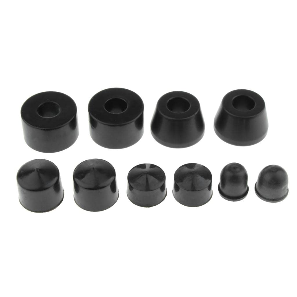 10Pcs Skateboard Longboard Truck Bushings Pivot Cups Set Black 85A-image-22
