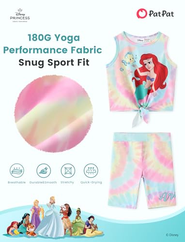 Image of Disney Stitch丨 Frozen丨 Minnie Mouse丨Princess丨Winnie Tank Top+Dolphin Shorts Girls Outfits Workout Athletic Set Summer