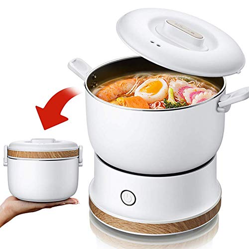 Cocina lenta 1 persona Compacto Electric Multicooker Hot Pot Sart Pan para el hogar Travelwhite DDLS (Size : White)