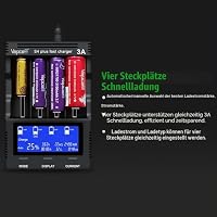 Akku Ladegerät für Lithium-Ionen-, NI-MH/NI-Cd-Akkus, mit LCD-Anzeige – Ansicht 4