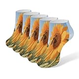 VstaDank Bee on A Sunflower Ankle Socks 5 Pairs Fashion Invisible Low Cut Sock for Adult Casual Short Sock Soft Cozy No Show Socks