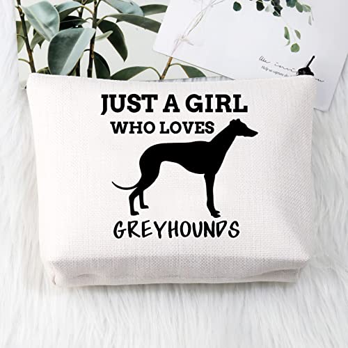 PLITI Greyhound Dog Lover Gifts Greyhound Mom Gift Just a Girl Who Loves Greyhounds Makeup Bag For Greyhound Owner (Girl loves greyhounds U) - Image 3