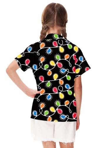Image of Remimi Unisex Kids Halloween Shirt Boys Pumpkin Ghost Shirts Hawaii Button Up Tops 5-14 Years
