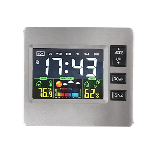 Weather Clock Color Screen Digital Display Thermometer Calendar Humidity Electronic Clock J8H9 Alarm Alar Weather Colorful Clock #TOP15