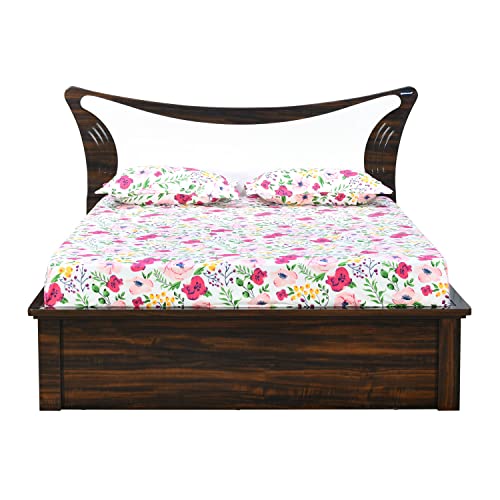 Image of Nilkamal Estana Engineered Wood King Bed with Hydraulic Storage (Color - Brown; Delivery Condition - Knock Down)