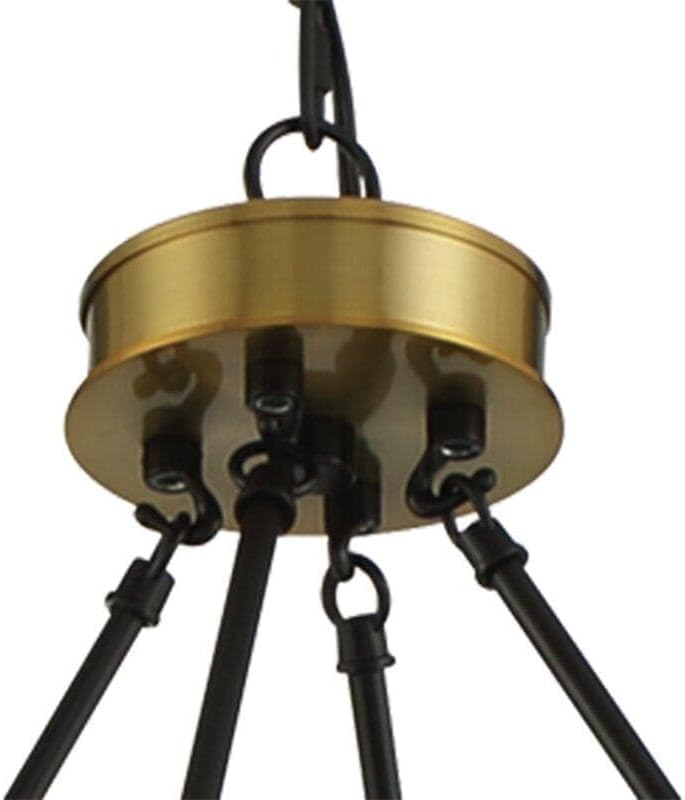 Close-up of the chandelier's canopy and mounting hardware