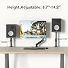 suptek Clamp-on Speaker Stand Desk Mount Set, 9.6 x 8.8 inch Trays, Height Adjustment and Tilt, Universal Audio Holders for Computer and Bookshelf Speakers, Elevated Sound, 2 Pack, Black, SDM001B #4