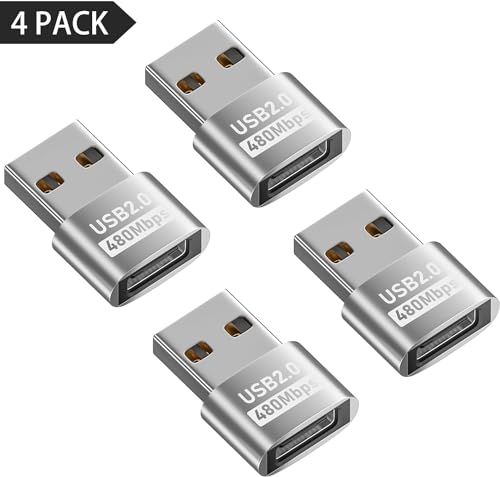 Image of ETZIN USB to USB C Adapter, USB C Female to A Male OTG Charger Type C Converter, USB 2.0 to USB C Adapter for Laptop, Charger, iPhone, MacBook, Samsung Galaxy etc. (4, Silver)