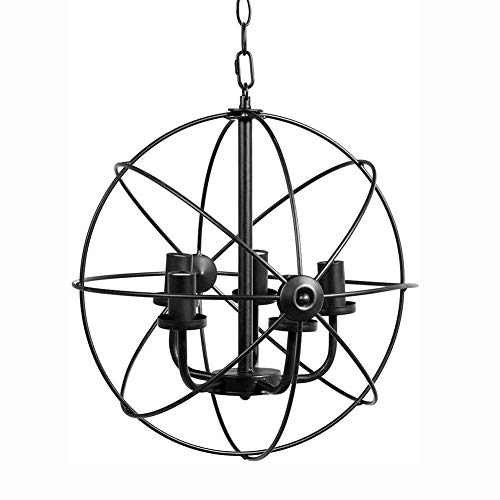 Lustre encastré à 5 lumières style plafonnier rustique et suspension vintage