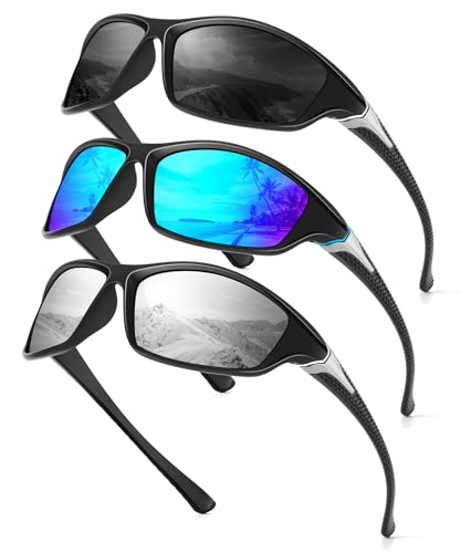 Image of 3 PACK Kids Sunglasses Boys Girls Baseball Sunglasses Youth 4-14, Softball Cycling Polarized Sports Goggles