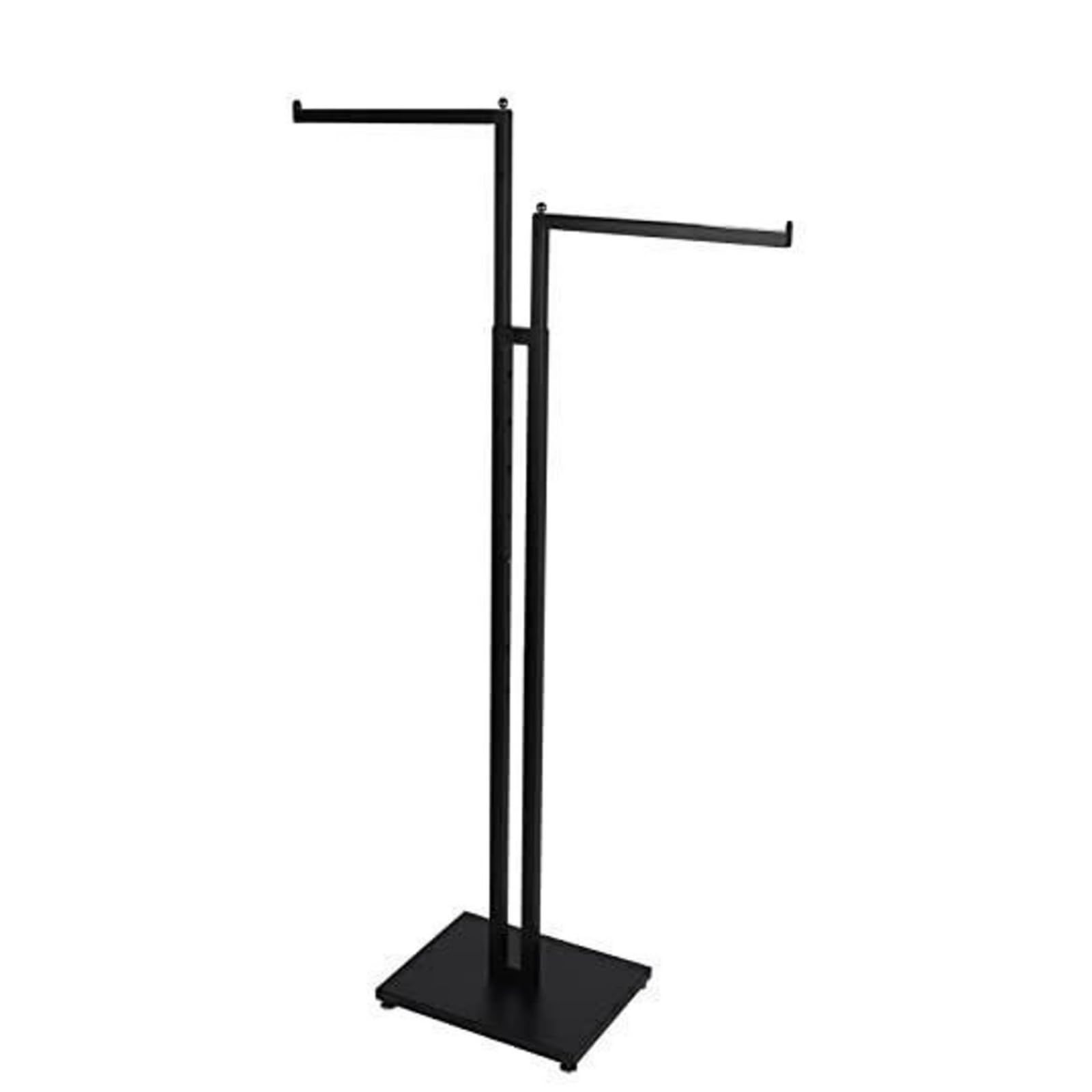 CompleteShopfittings Black Heavy Duty 2 Way Straight Arm Heavy Duty Clothes Garment Rail