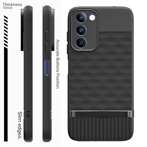 Image of Pikkme Back Cover for Realme P4 Lite 5G Camera Protection 3D Hexa Cube Design Silicone Protective Bumper Case (Black)