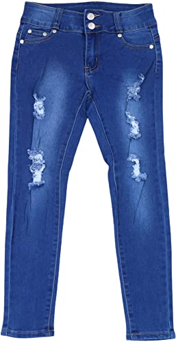 Image of ToBeInStyle Girl's Denim Easy Styling Classic Timeless Everyday Jeans Zip-Up Closure