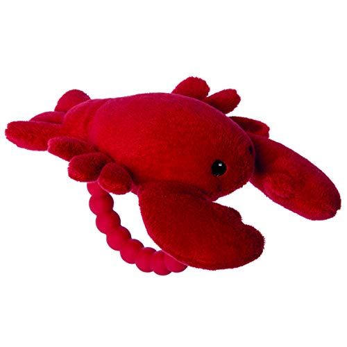 Image of Mary Meyer Soft Baby Rattle with Teether Ring, 6-Inches, Lobbie Lobster