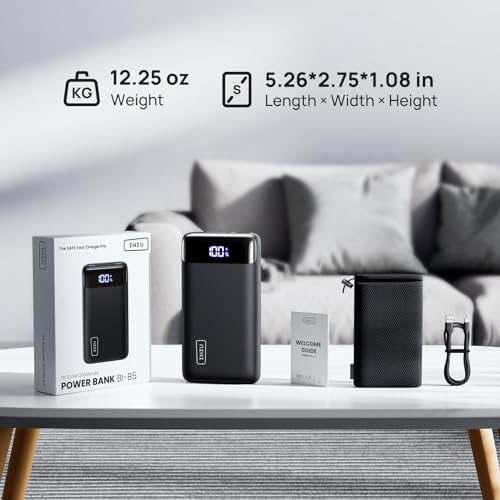 Iniu BI-B5 Portable Charger, 22.5W 20000Mah Usb C In & Out Power Bank Fast Charging, Pd 3.0+Qc 4.0 Led Display Phone Battery Pack Compatible thumb #6