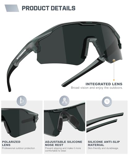 Image of Sport Polarized Sunglasses for Men and Women, Stylish and Lightweight Cycling Sunglasses with UV400 Protection
