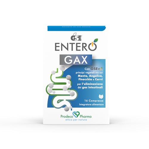 Prodeco Pharma Gse Entero Gax 16 Compresse - Integratore Alimentare Con Gsevo, Menta, Angelica, Finocchio E Carvi Per L'Eliminazione Dei Gas Intestina
