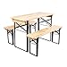 Produktbild Butlers Good Company Bierbank-Set 3-teilig 110x50 cm - Tisch mit 2 Bänken für 4 Personen - Bierzeltgarnitur, FSC-Holz