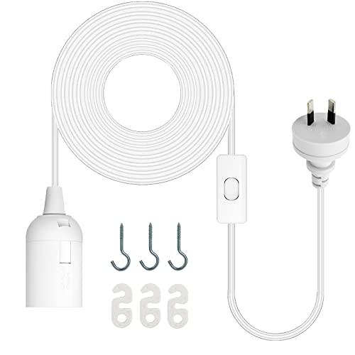 E27 Cable Cord with Switch, 6.1M Extension Hanging Lantern Cord Cable