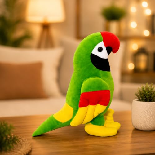 Image of Parrot Soft Toy - 30cm | Ultra Soft Teddy Toys for Boys & Girls | Birthday Gift, Baby Toy, Home Deco