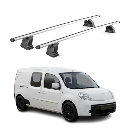 Barres de toit alu Kangoo II transversales grises OMAC